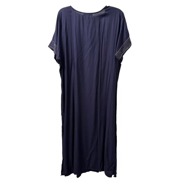 Layogee Womens XL Navy Blue Embellished Kaftan Dress Rayon dress. NWT - Picture 11 of 12
